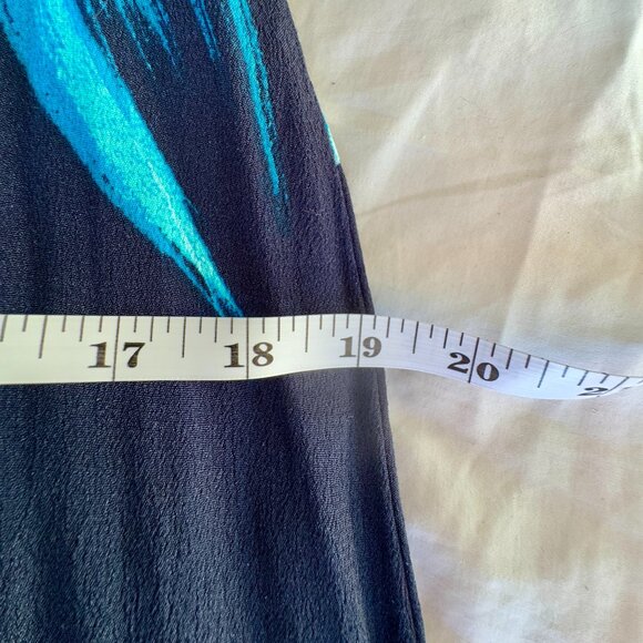 Navy Blue Tropical Hawaiian Maxi Dress - Picture 11 of 12